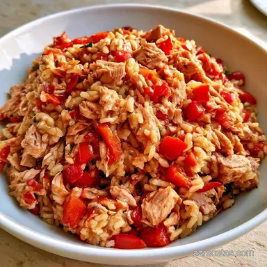 Arroz Integral con Atún para 4 Personas Tarjeta de receta