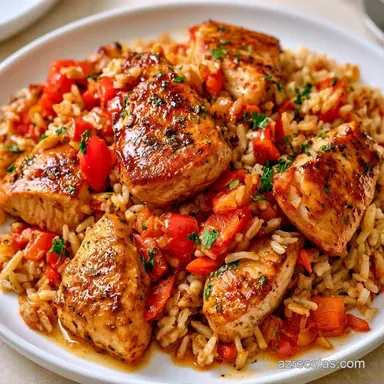 Arroz Integral con Pollo para 4 Personas Tarjeta de receta