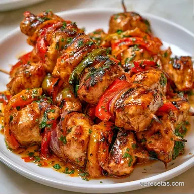 Brochetas De Pollo En 25 Minutos Tarjeta de receta