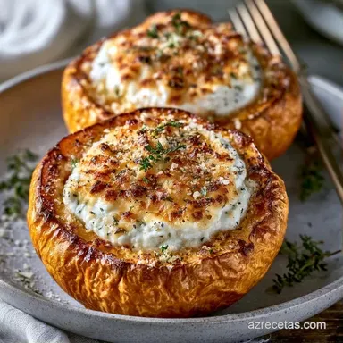 Calabaza Rellena Al Horno con Ricotta Tarjeta de receta