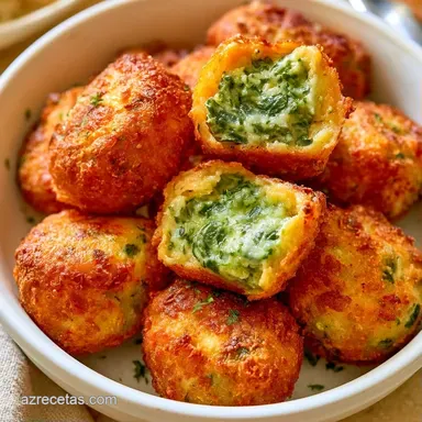 Croquetas De Espinacas Para 6 Porciones Tarjeta de receta