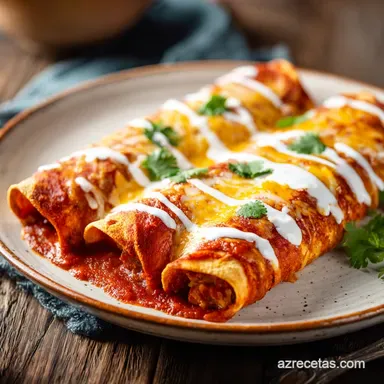 Enchiladas Rojas Cremosas | Receta para 4 Tarjeta de receta