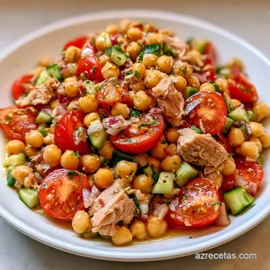 Ensalada De Garbanzos Ligera en 15 Minutos Tarjeta de receta
