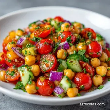 Ensalada De Garbanzos Sencilla en 15 Min