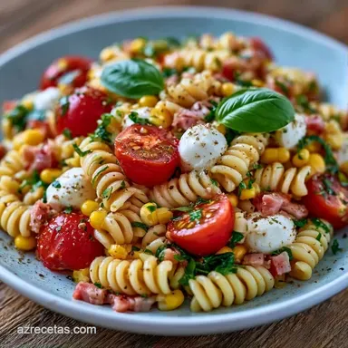 Ensalada de Pasta Fr&iacute;a en 25 Minutos Tarjeta de receta