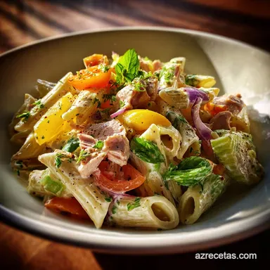 Ensalada de Pasta Fr&iacute;a con At&uacute;n: Receta F&aacute;cil y R&aacute;pida Tarjeta de receta
