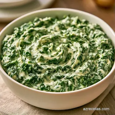 Espinacas Con Queso En 15 Minutos Tarjeta de receta