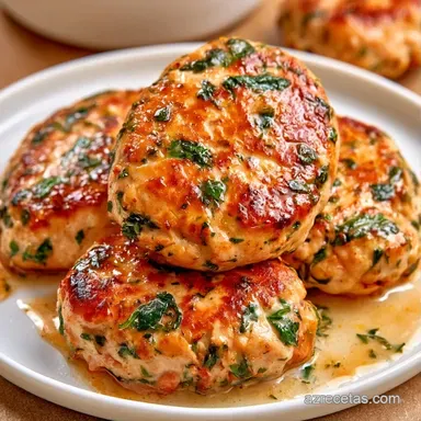Hamburguesas Pollo Espinacas: 18 Minutos Tarjeta de receta