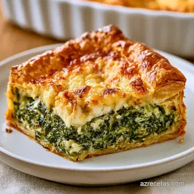 Hojaldre Espinacas Queso con Feta Tarjeta de receta