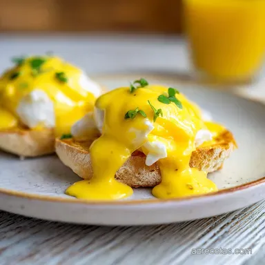 Huevos Benedict: Salsa Sedosa Tarjeta de receta