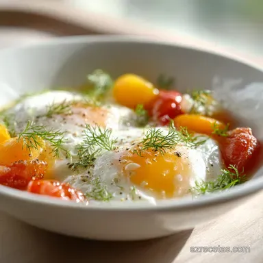 Huevos Pochados en 6 Minutos: T&eacute;cnica para una Yema Aterciopelada Tarjeta de receta