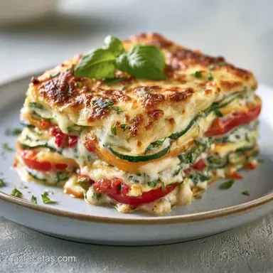 Lasa&ntilde;a De Verduras Gourmet Con Bechamel Tarjeta de receta