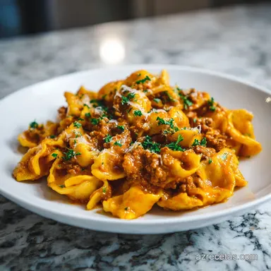 Pasta con Carne Molida para 4 Personas Tarjeta de receta