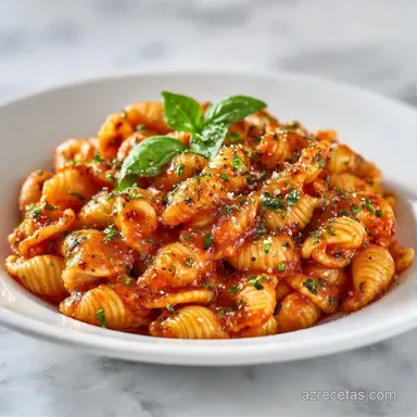 Pasta Con Tomate F&aacute;cil en 15 Minutos Tarjeta de receta