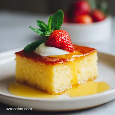 Pastel de Tres Leches Receta Casera (50 Min) Tarjeta de receta