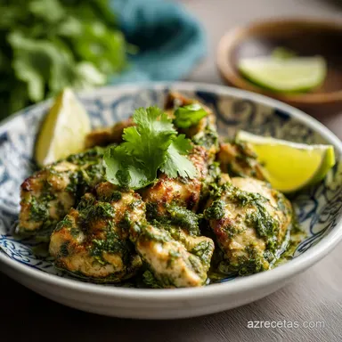 Pollo al Cilantro con Lim&oacute;n para 4 Porciones Tarjeta de receta