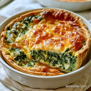 Quiche Espinacas Cabra para 6 Personas Tarjeta de receta