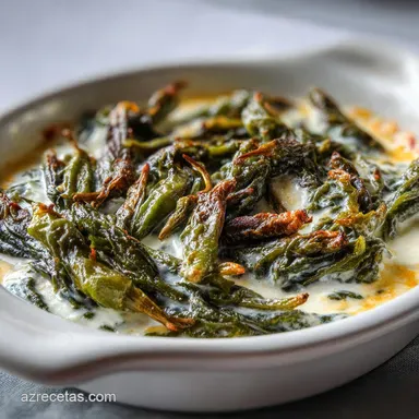 Rajas Con Crema Receta Cremosa para 4 Porciones