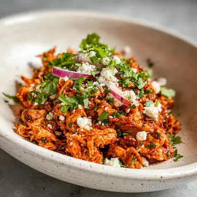Tinga de Pollo: Receta R&aacute;pida para 5 Porciones Tarjeta de receta