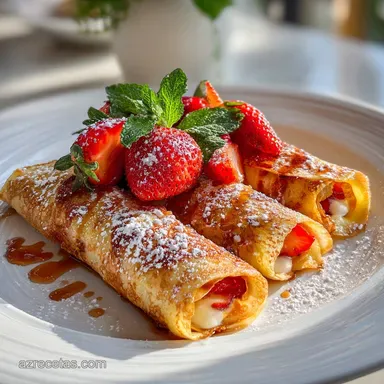 Rollitos de Crepes Caseros para 4 Porciones Tarjeta de receta
