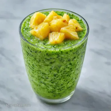 Smoothie Verde R&aacute;pido con Pi&ntilde;a Tarjeta de receta