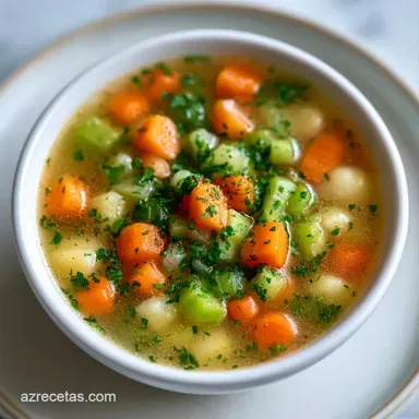 Sopa De Verduras Para 4 Personas Tarjeta de receta