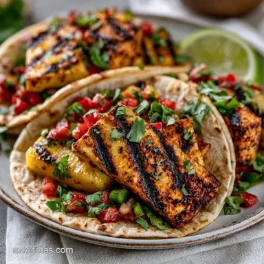 Tacos Al Pastor Vegetarianos para 4 Tarjeta de receta