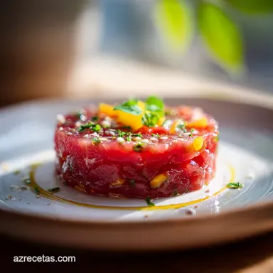 Tartar de At&uacute;n Rojo Gourmet: Receta Lista en 20 Minutos Tarjeta de receta