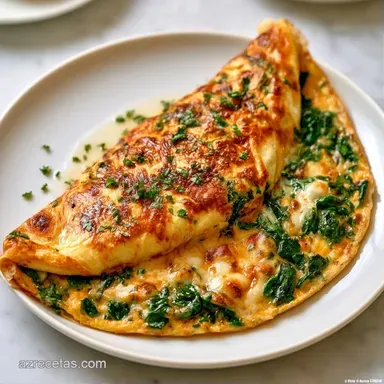 Tortilla Espinacas Queso en 10 Minutos Tarjeta de receta