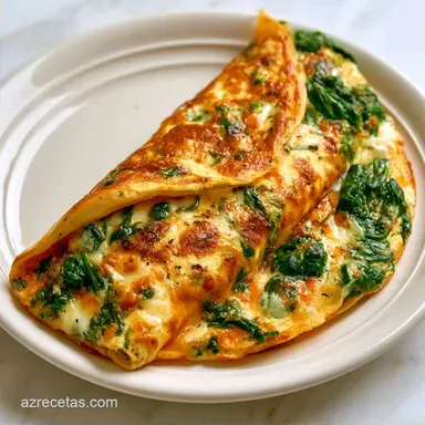 Tortilla Espinacas Queso en 10 Minutos