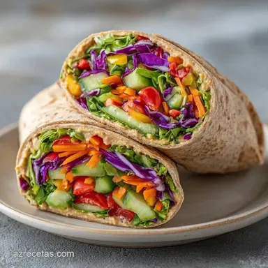 Wrap de Hummus en 15 Minutos Tarjeta de receta