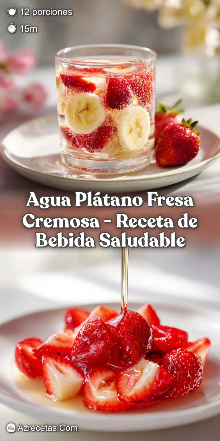 Close-up of a refreshing pink strawberry-banana drink, revealing its creamy, blended texture and juicy fruit garnishes.