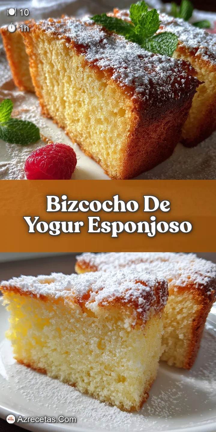 Close-up of a moist yogurt cake, showing the light and airy texture. Hints of warmth and vanilla emanate from the golden-b...