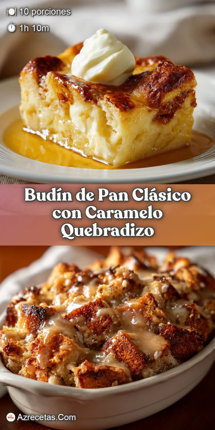 Close-up of bread pudding with a brittle caramel crust. Notice the rich, dark caramel and custardy bread, promising a swee...