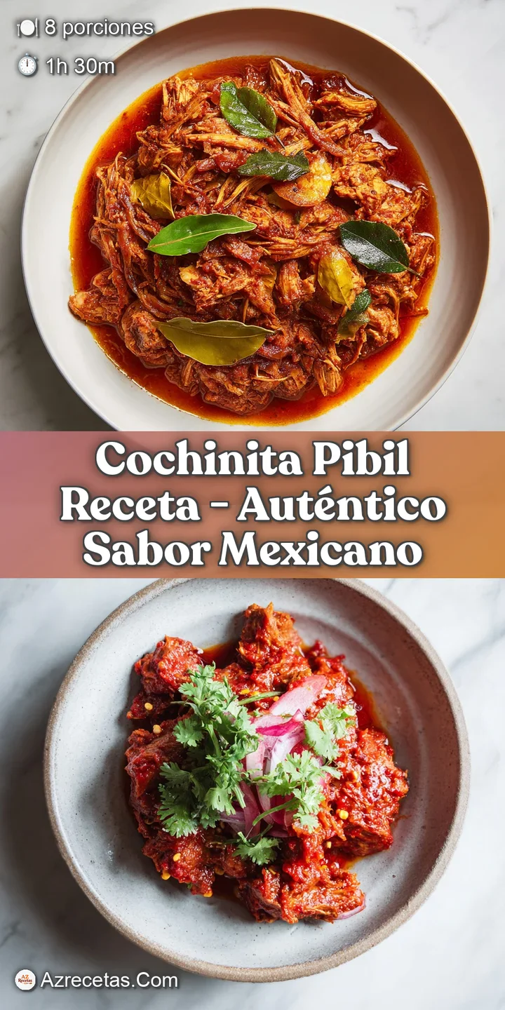 Close-up of shredded cochinita pibil, showcasing its deep reddish-orange hue and moist, tender texture.