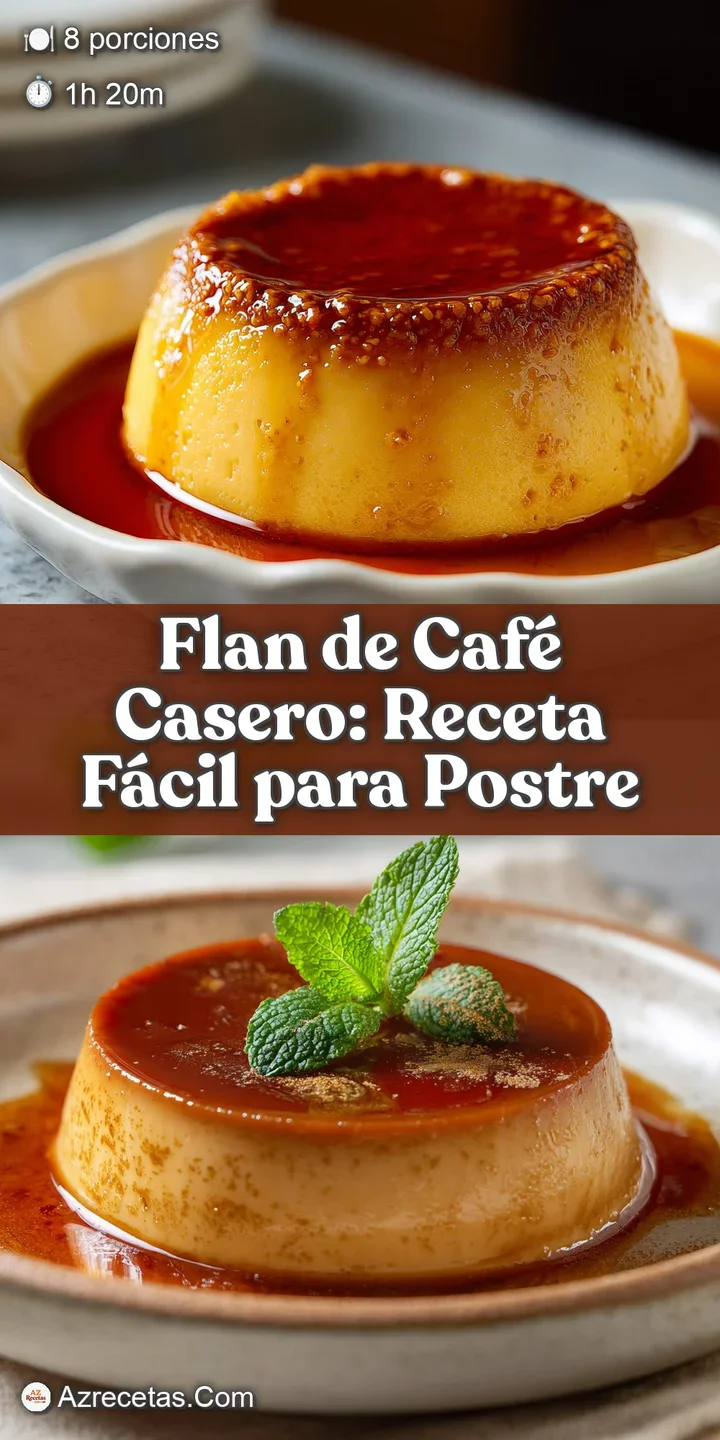 Close-up of coffee flan, showcasing its rich caramel swirls and velvety texture. Hints of coffee and sweetness visible.