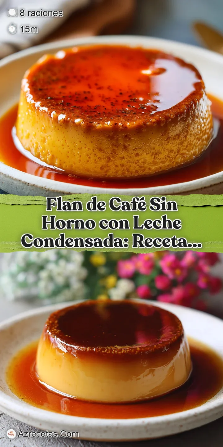 Close-up of a luscious coffee flan, showcasing its smooth texture and rich brown hues, topped with a sprinkle of cocoa.