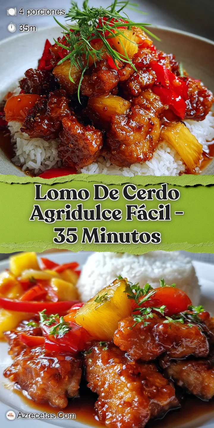 Close-up of tender pork bathed in a glossy, sweet, and tangy sauce. Notice the light reflecting off the peppers, inviting ...