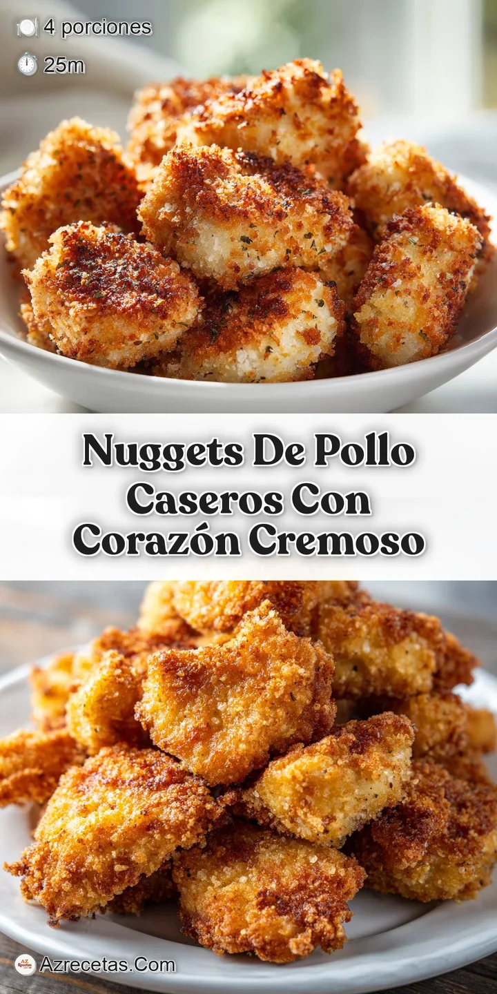 Close-up shows the irresistible, crunchy texture of a golden chicken nugget, ready to be enjoyed with a creamy dipping sauce.