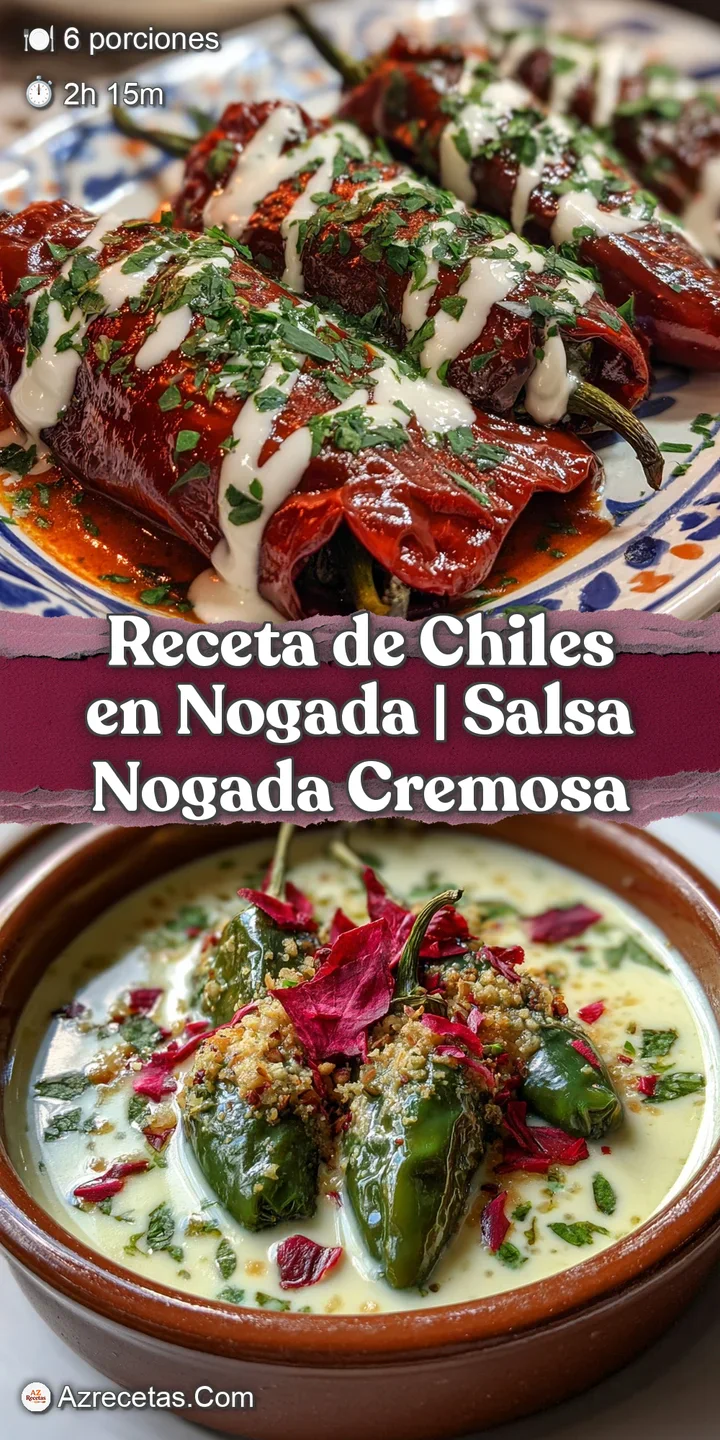 Close-up of a Chile en Nogada reveals the velvety texture of the nogada sauce, studded with jewel-like pomegranate seeds a...