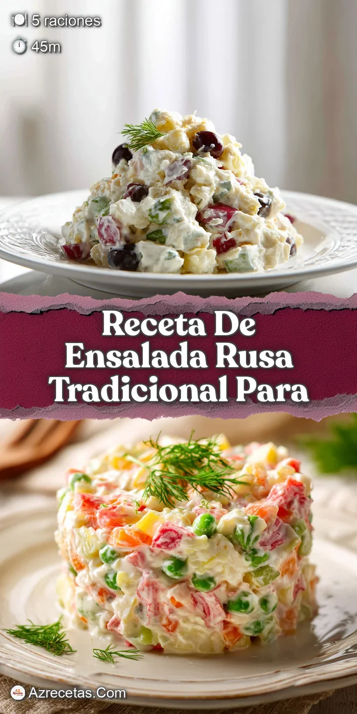 Creamy, close-up of Russian salad. Soft potatoes, bright carrots & peas are coated in a rich mayonnaise dressing, appetizing.