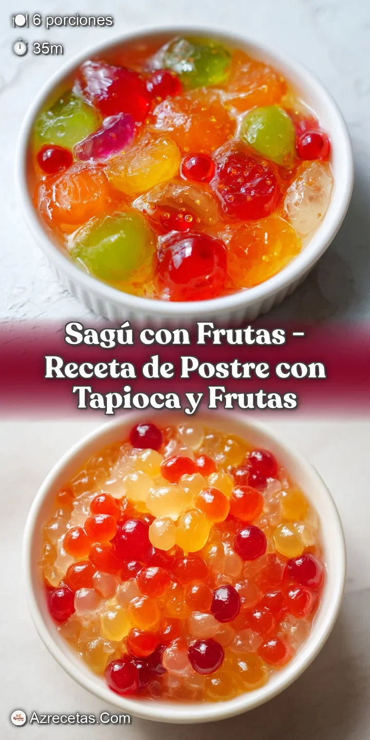 Close-up of glossy tapioca pearls embracing chunks of ripe mango and passion fruit seeds.