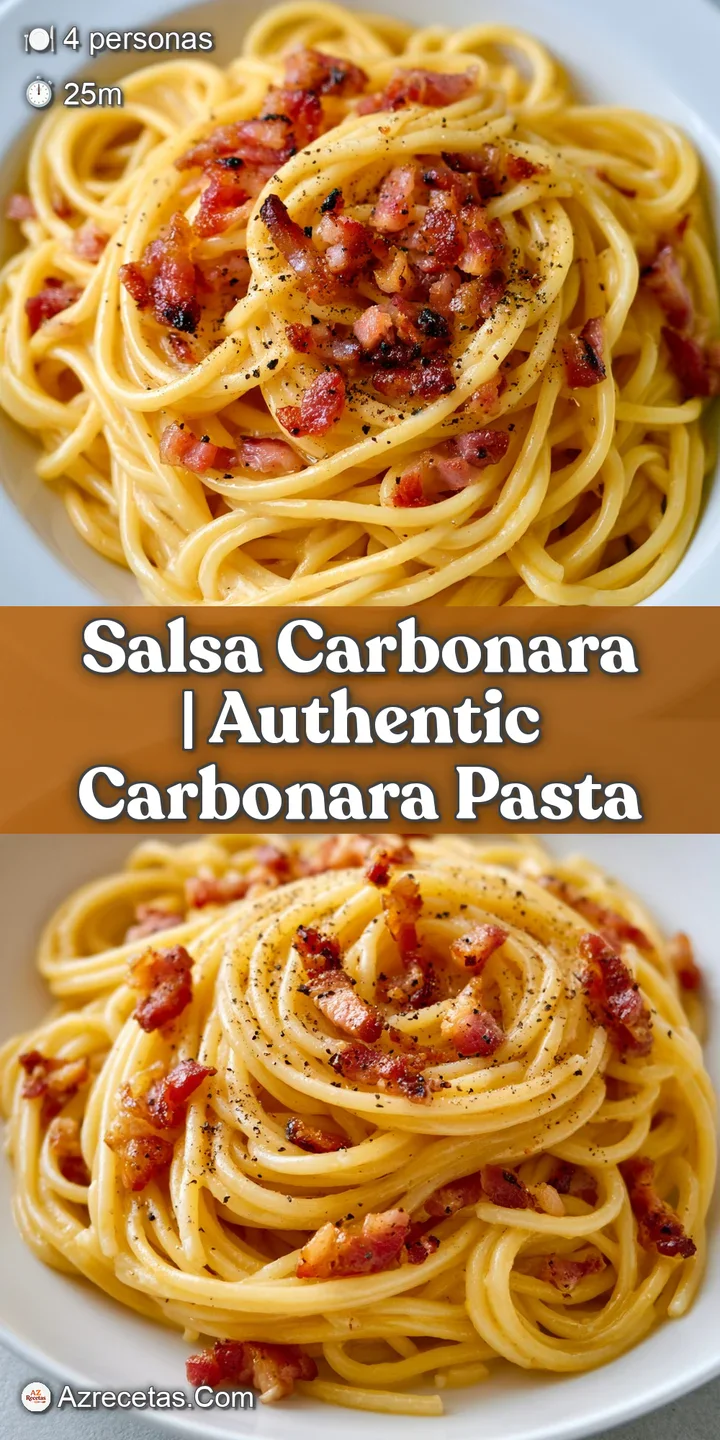 Primer plano de pasta ba&ntilde;ada en salsa densa y sedosa, con granos de pimienta negra y trozos de panceta bien tostados.