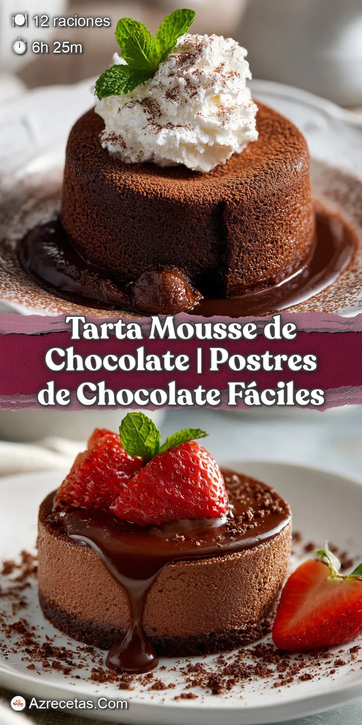 Velvety smooth dark chocolate mousse with a crumbly cookie base, glistening under warm lighting.