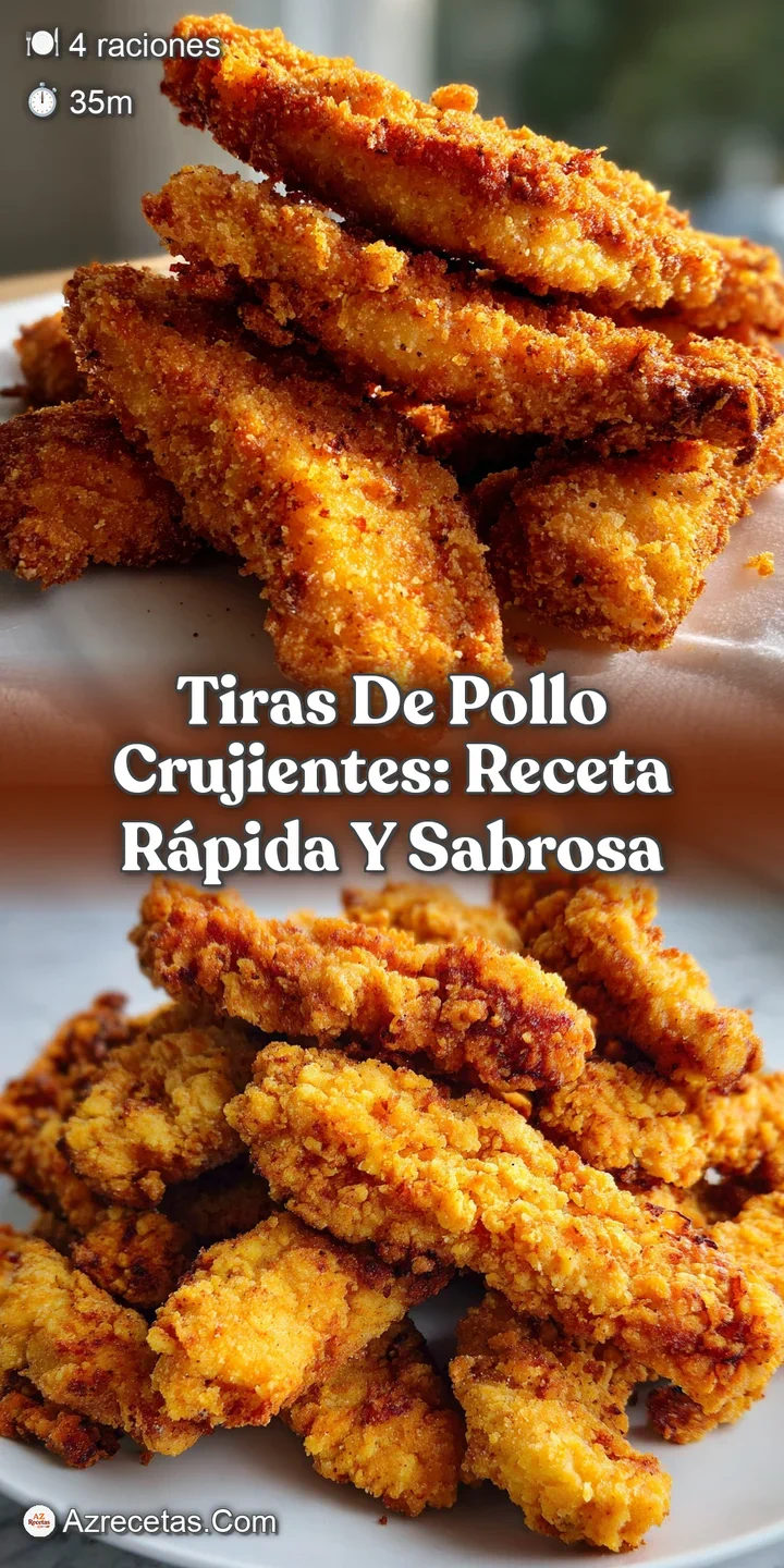 Close-up reveals the tempting, crunchy texture of the chicken strips. Glistening sauce and vibrant green herbs add freshness.