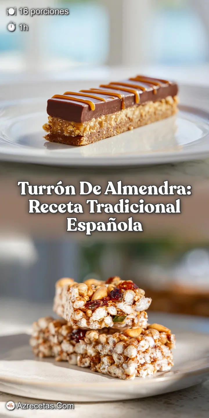 Close-up reveals the crunchy texture of almond turr&oacute;n, its warm, honeyed hue promising a sweet, nutty bite. A delicious ho...