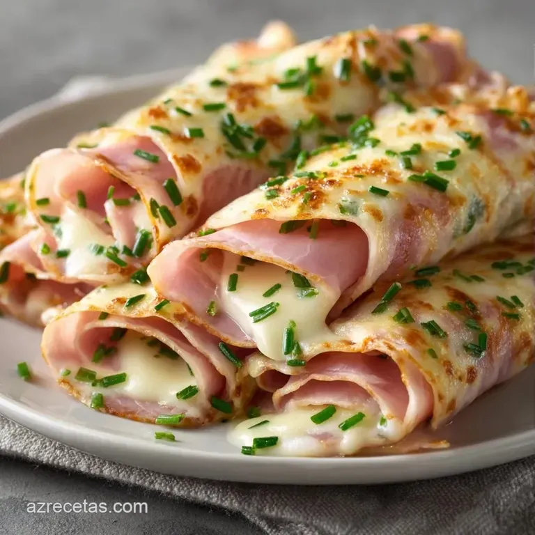 Bandeja minimalista con canap&eacute;s de base crujiente, mousse de queso suave y finas lascas de jam&oacute;n curado brillante.