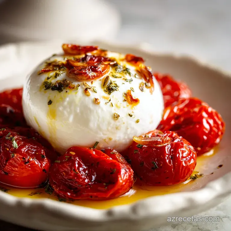 Ensalada de Burrata y Tomate Asado: Cremosa y Aterciopelada