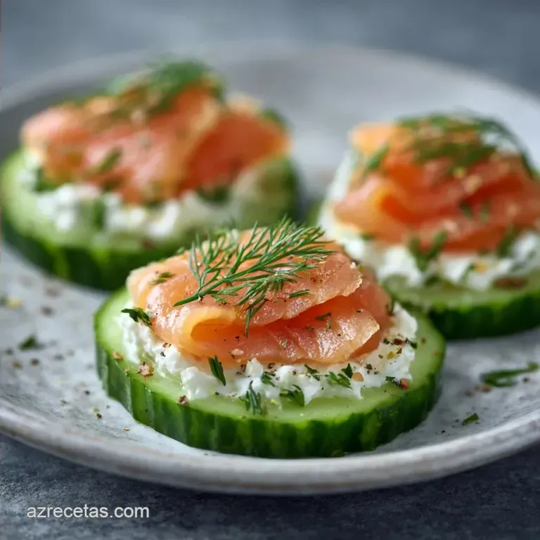 Canap&eacute;s de Pepino y Salm&oacute;n Ahumado: Frescos y Elegantes
