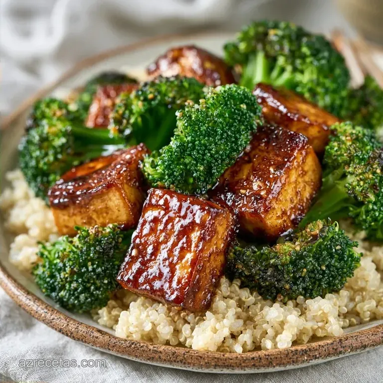 Tofu Caramelizado con Br&oacute;coli: Cena Vegetariana Ligera